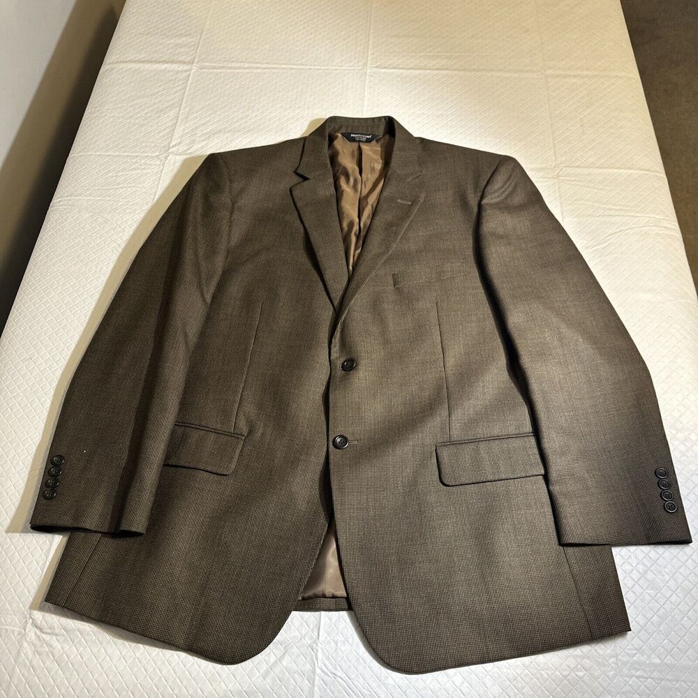 Pronto Uomo Couture Blazer Men Brown Plaid Wool Classic Career Sport Coat
